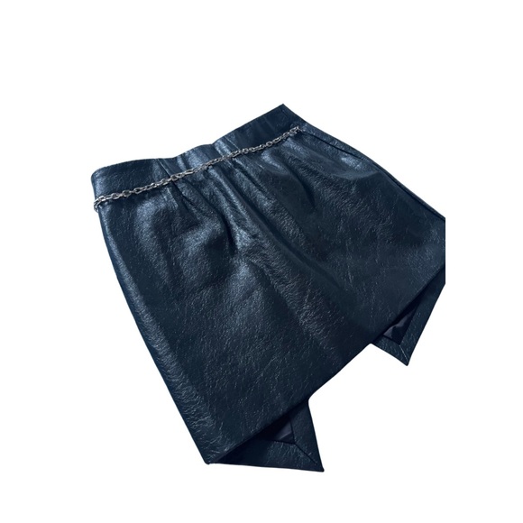 Manière de Voir Black Wrap Skirt w/ Silver Chain Belt | Size US 8, NWT - Picture 4 of 10